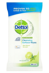 Antibacterial Cleansing Surface Wipes Lime & Mint